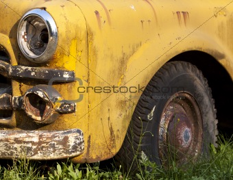 Rusting Yellow Truck Detail