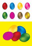 Set of colorful easter eggs - vector illustrations