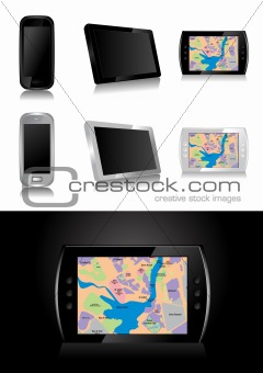 GPS device - global positioning system vector illustration