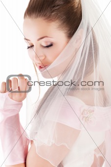 Beautiful woman dressed as a bride