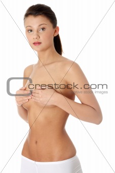 Portrait of the attractive topless woman