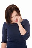 Woman having terrible tooth ache
