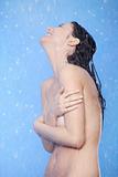 Beautiful woman taking shower 
