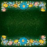 abstract grunge background with color flowers