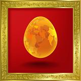abstract illustration with easter egg on red