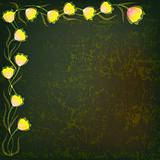 abstract illustration with yellow flowers