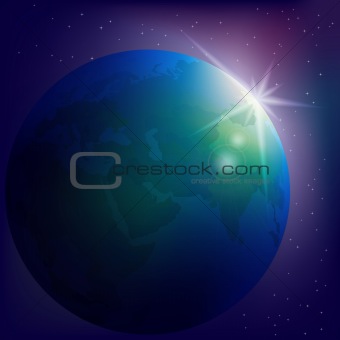 Abstract space background with globe