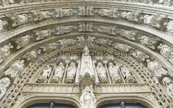 Entrance of Sablon church in Brussels