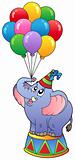 Circus elephant with balloons 1
