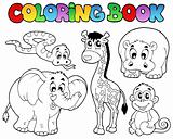 Coloring book with African animals