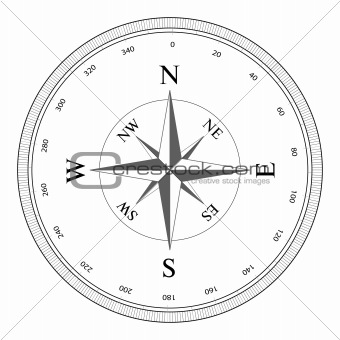 Compass rose isolated on white