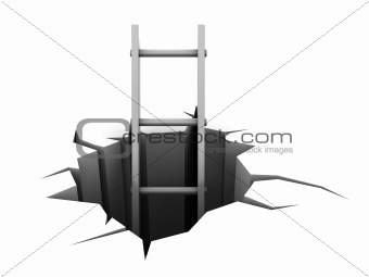 ladder in hole