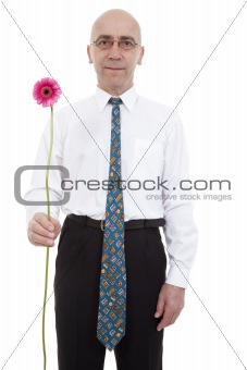 man with flower
