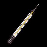 Medical glass thermometer isolated on black background