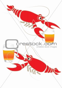 Crayfish. Vector illustration.