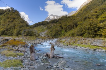 Scenic valley in New Zealand