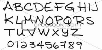 Capital letters alphabet BW