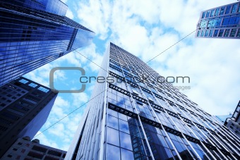 modern glass silhouettes of skyscrapers 