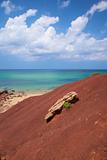 ocean and rock on red earth