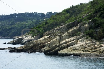 Rock and sea in hong kong