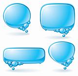 Aqua speech bubble set