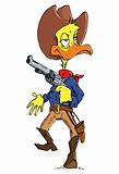 Cartoon cowboy duck