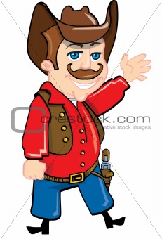 Cartoon cowboy with a gun belt