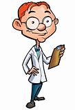 Cartoon of a nerdy doctor