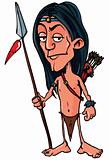 Cartoon Indian with a spear