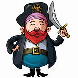 Cartoon pirate with a sword