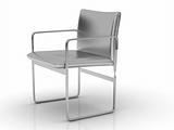 Metallic chair on a white background