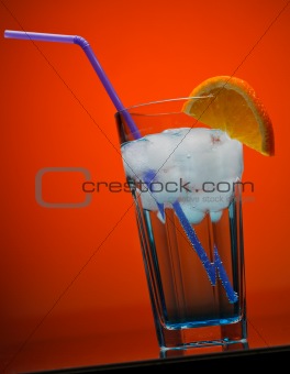 Cocktail over orance background