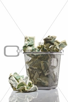 Money in basket