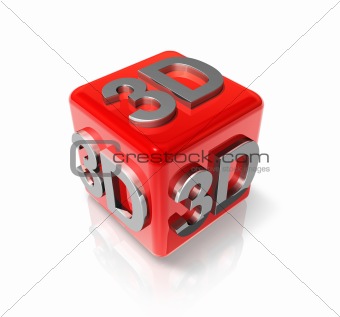 3D logo on a red cube