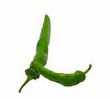 Letter L composed of green peppers