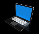 black Laptop computer isolated on black