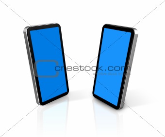 two mobile phones