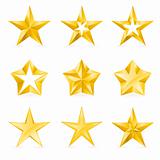 Different types and forms of gold stars