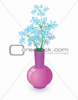 Vase with blue flowers