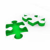 3d puzzle green white