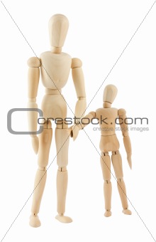 Big and small wooden figures