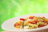 Fusilli with Tomato, Zucchini and Cheese