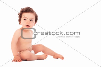 Beautiful and happy baby on white background, studio shot