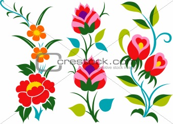 abstract scroll flower pattern