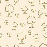 Seamless tree plant  pattern background in vector