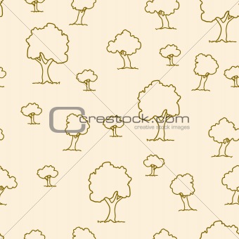 Seamless tree plant  pattern background in vector
