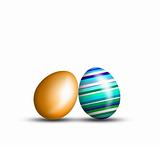 Beautiful Easter eggs on a white background 