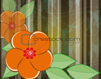 Abstract background with orange flower
