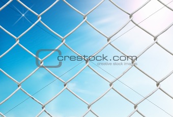 chain link fence see blue sky