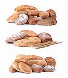 Bread and bakery on white background